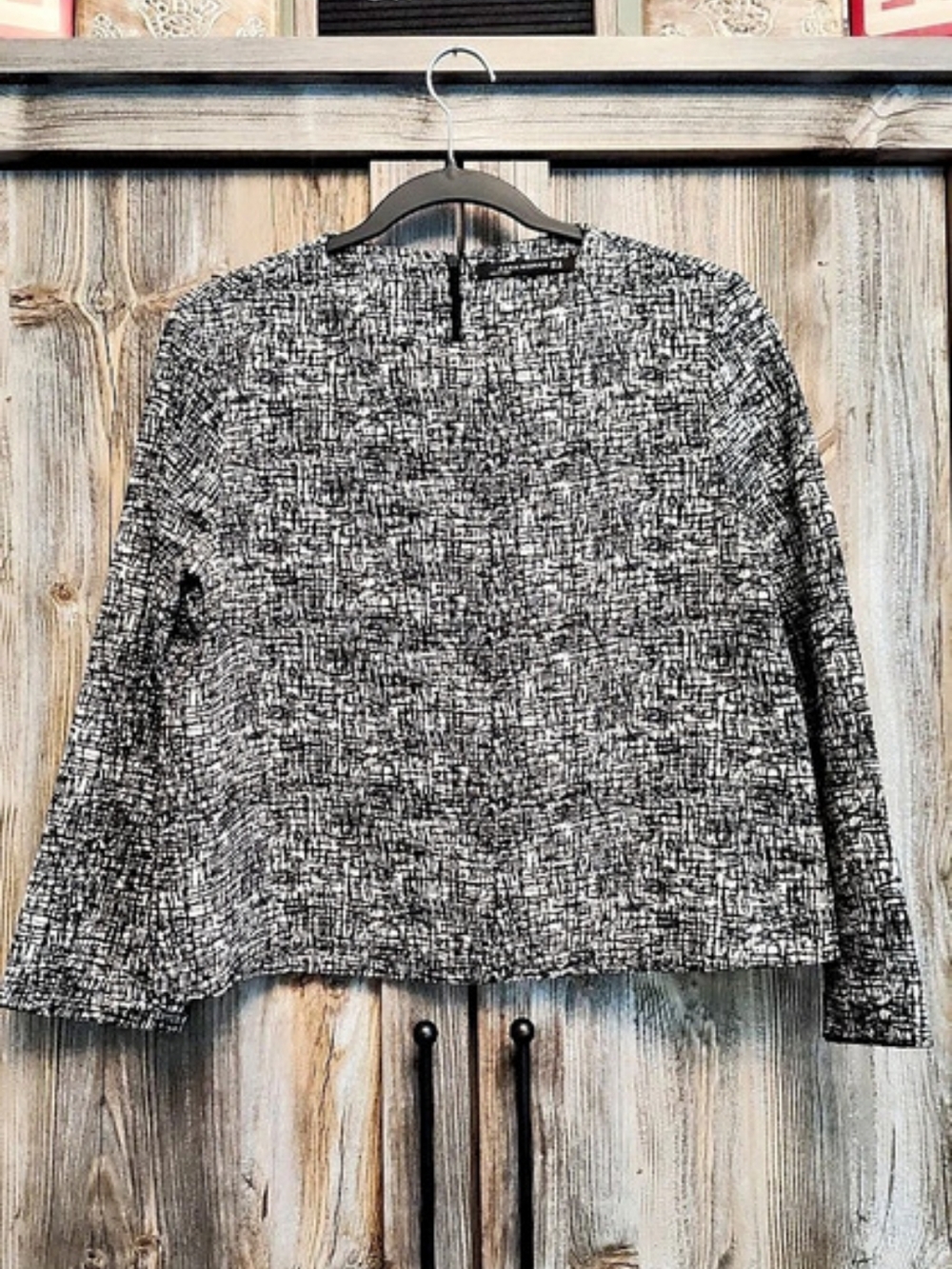 Zara Abstract Print Blazer in Black & White Size Medium